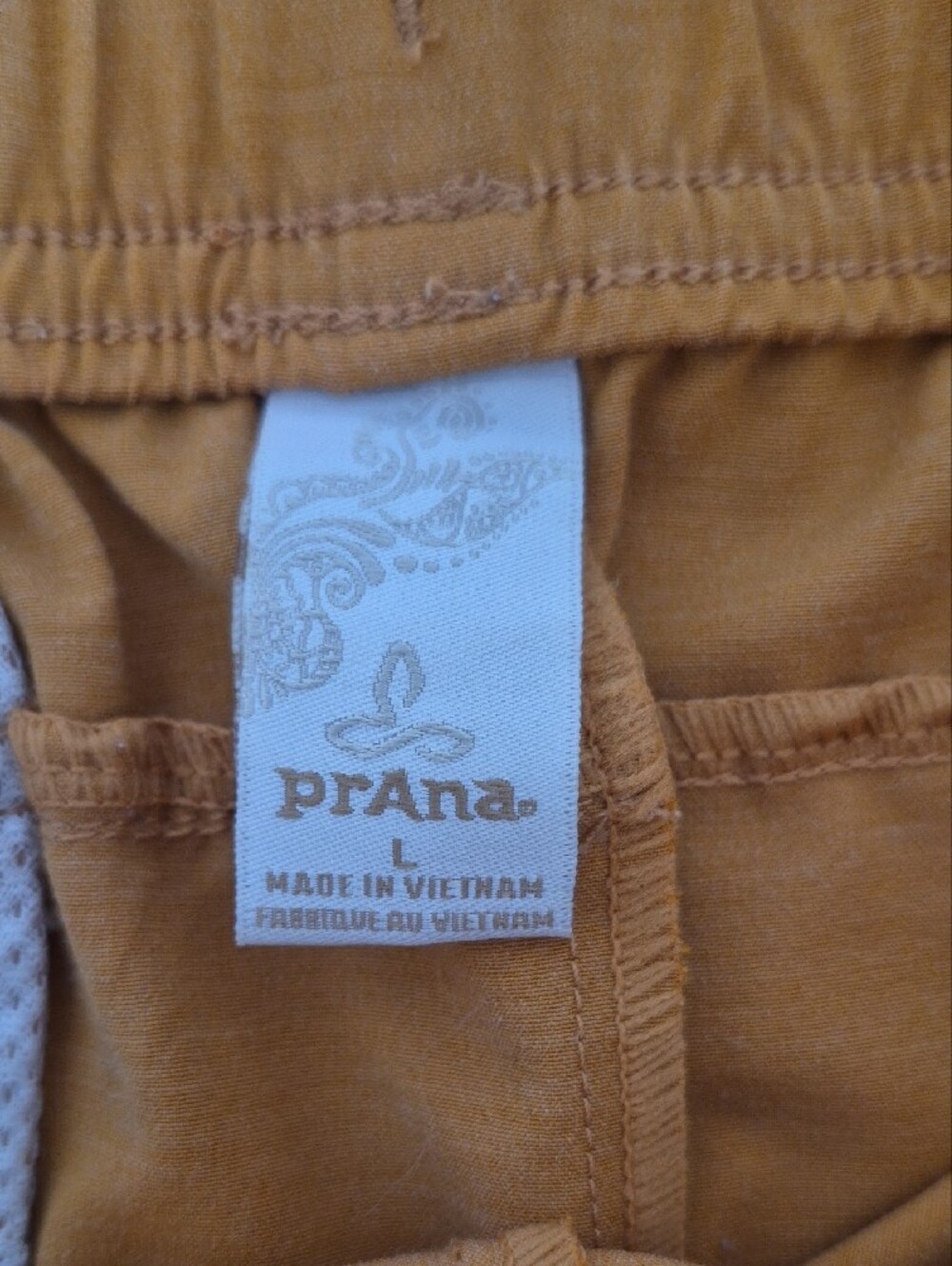 Prana Mustard Drawstring Athletic Shorts - Picture 2 of 4